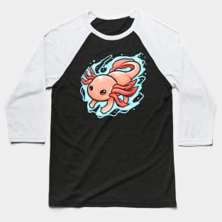 Kawaii - Mexican Sea life - A swimming Axolotl Baseball T-Shirt